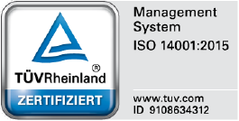 TÜV ISO 14001 zertifiziert
